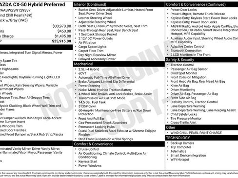 Certified 2025 MAZDA CX-50 2.5 Hybrid w/ Preferred Pkg AWD/4WD image 28