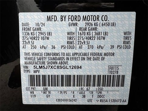 Used 2025 Lincoln Aviator Reserve w/ Jet Appearance Package image 40