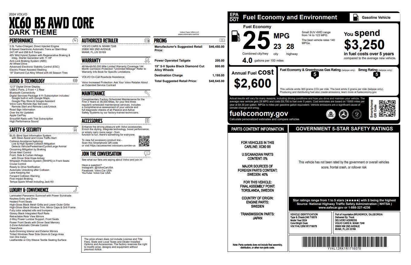 Certified 2024 Volvo XC60 B5 Core AWD/4WD image 31