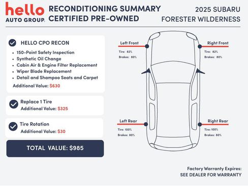 Certified 2025 Subaru Forester Wilderness w/ Convenience Package image 3