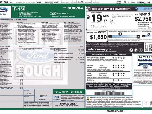 Used 2022 Ford F150 Platinum w/ Equipment Group 701A High AWD/4WD image 24