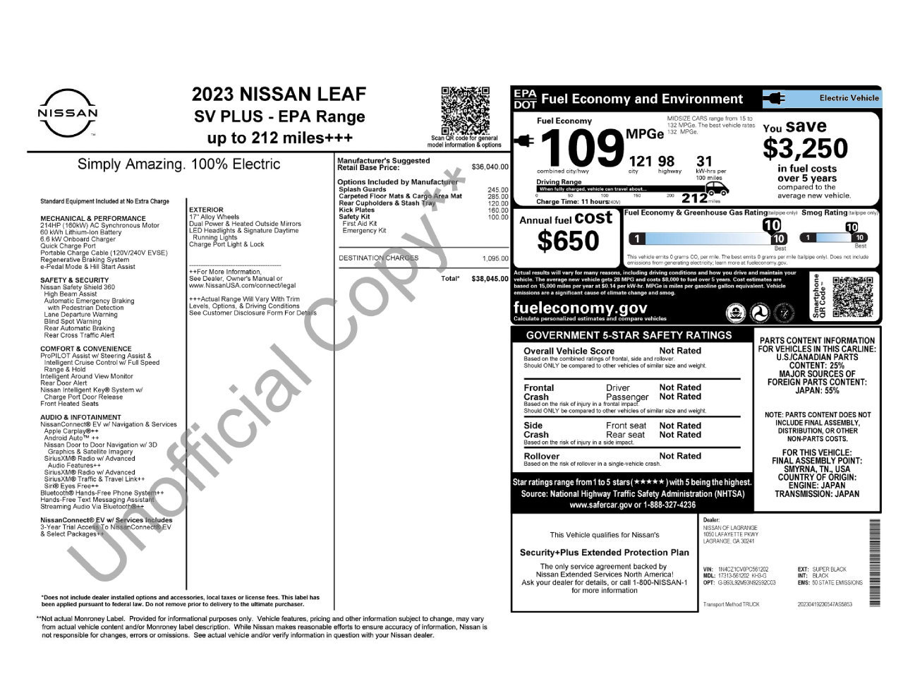 Certified 2023 Nissan Leaf SV Plus FWD image 31