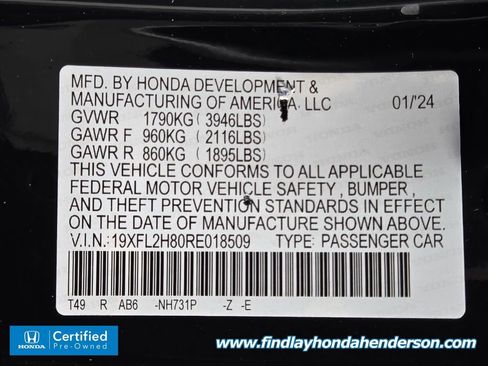 Certified 2024 Honda Civic Sport image 13