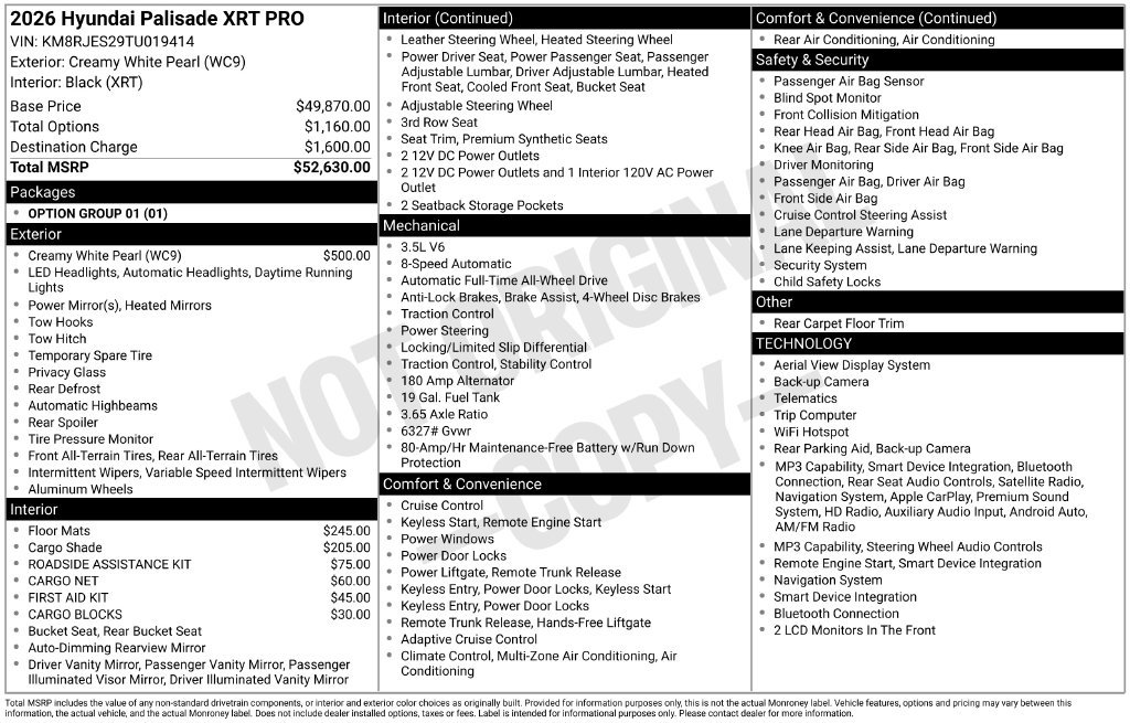 Certified 2026 Hyundai Palisade XRT Pro AWD/4WD image 31