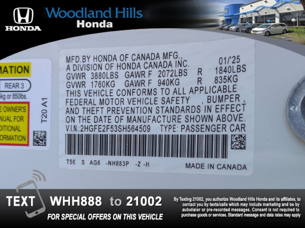 Certified 2025 Honda Civic Sport image 27
