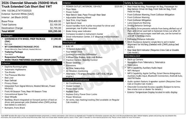 New 2026 Chevrolet Silverado 2500 W/T AWD/4WD image 29