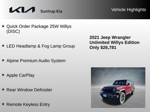 Used 2021 Jeep Wrangler Unlimited Willys image 8