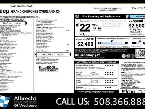 New 2025 Jeep Grand Cherokee Overland w/ Luxury Tech Group IV image 29