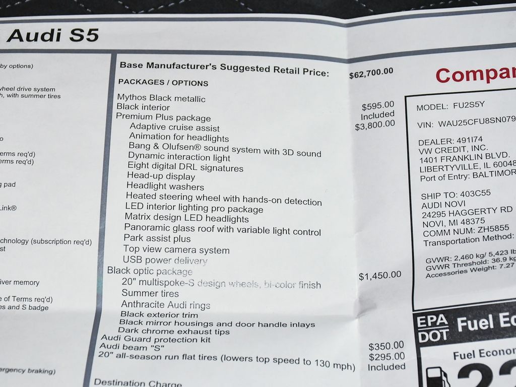 Used 2025 Audi S5 Premium Plus w/ Premium Plus Package AWD/4WD image 67