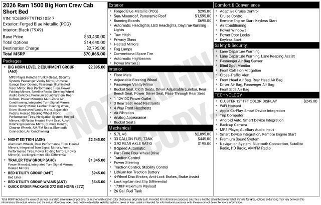 Used 2026 RAM 1500 Big Horn AWD/4WD image 15