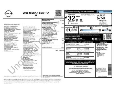 New 2026 Nissan Sentra SR
