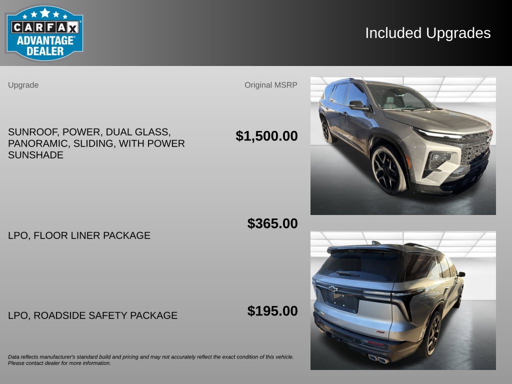 Used 2025 Chevrolet Traverse RS w/ LPO, Floor Liner Package FWD image 3
