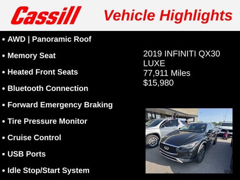 Used 2019 INFINITI QX30 AWD image 3