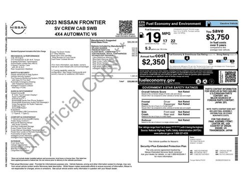 Used 2023 Nissan Frontier SV w/ Technology Package AWD/4WD image 7