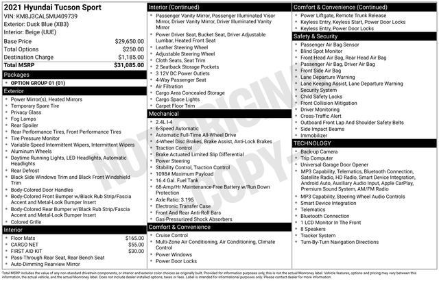 Used 2021 Hyundai Tucson Sport AWD/4WD image 34