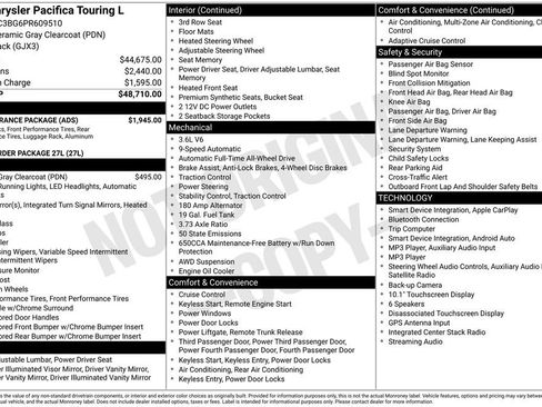Used 2023 Chrysler Pacifica Touring-L w/ S Appearance Package AWD/4WD image 7