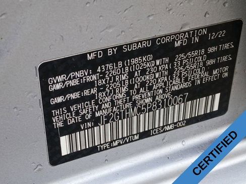 Certified 2023 Subaru Crosstrek 2.5i Limited AWD/4WD image 17