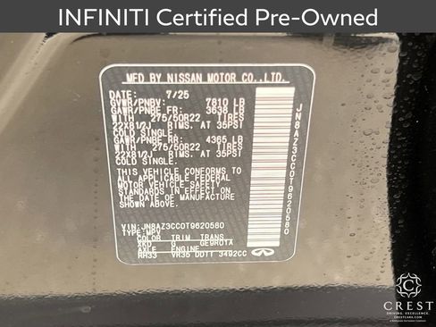 Certified 2026 INFINITI QX80 Autograph w/ Premium Cargo Package AWD/4WD image 34