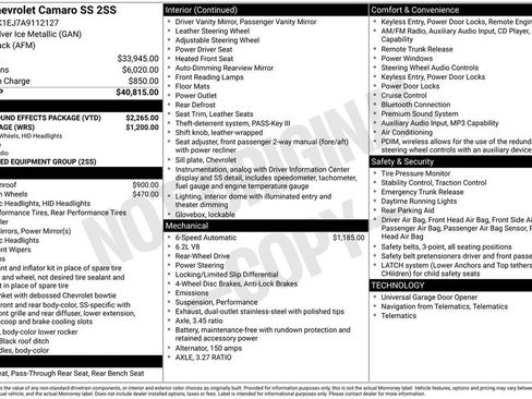 Used 2010 Chevrolet Camaro SS w/ LPO, Ground Effects Package RWD image 11