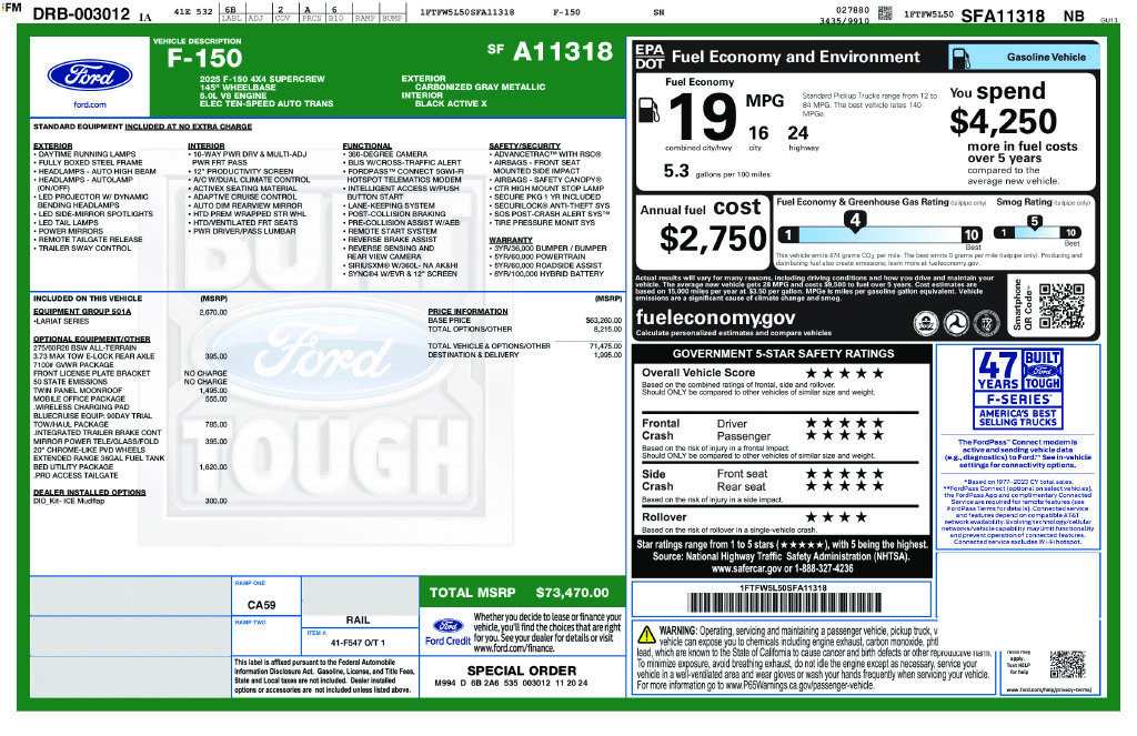 Used 2025 Ford F150 Lariat w/ Equipment Group 501A Mid AWD/4WD image 10