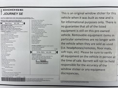 Used 2017 Dodge Journey SE FWD image 2