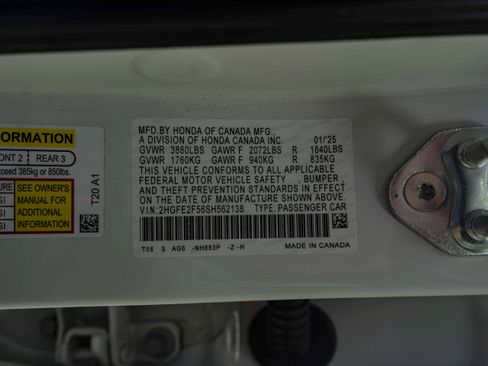 Certified 2025 Honda Civic Sport image 45