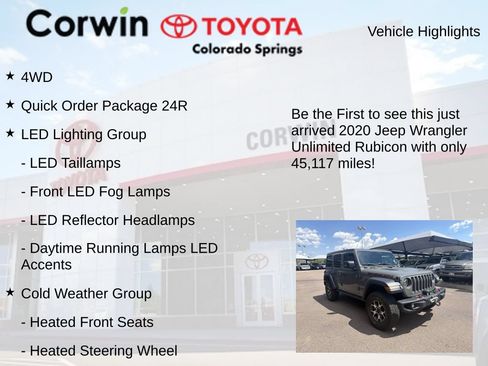 Used 2020 Jeep Wrangler Unlimited Rubicon w/ Steel Bumper Group AWD/4WD image 4