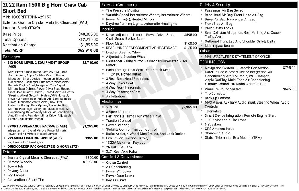 Used 2022 RAM 1500 Big Horn AWD/4WD image 11