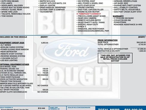 Used 2019 Ford F150 XLT w/ Equipment Group 302A Luxury AWD/4WD image 2