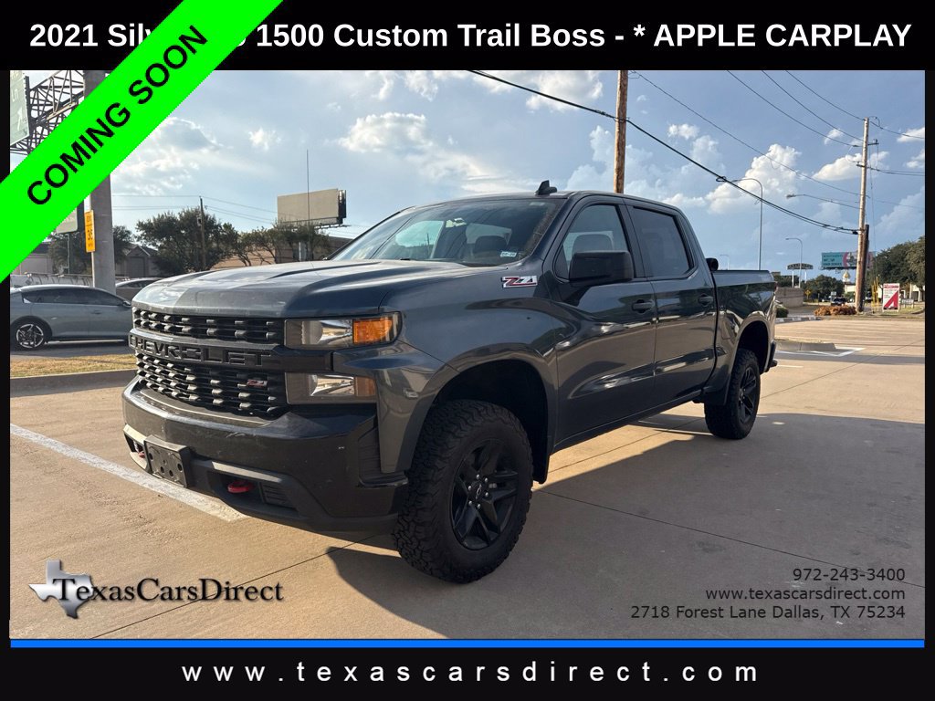Used 2021 Chevrolet Silverado 1500 Custom Trail Boss w/ LPO, Dark Essentials Package AWD/4WD image 1