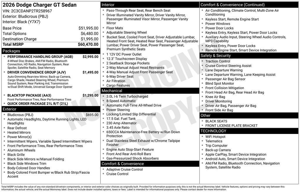 New 2026 Dodge Charger R/T w/ Performance Handling Group AWD/4WD image 9