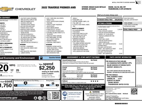 Used 2022 Chevrolet Traverse Premier w/ Redline Edition image 25