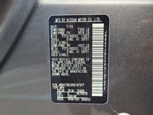 Used 2024 Nissan Armada SL w/ Cargo Package image 7