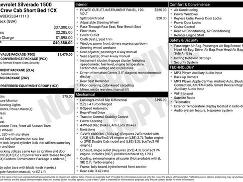 Used 2020 Chevrolet Silverado 1500 Custom w/ Custom Value Package RWD image 4