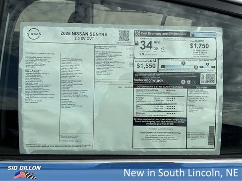 New 2025 Nissan Sentra SV w/ All-Weather Package image 13