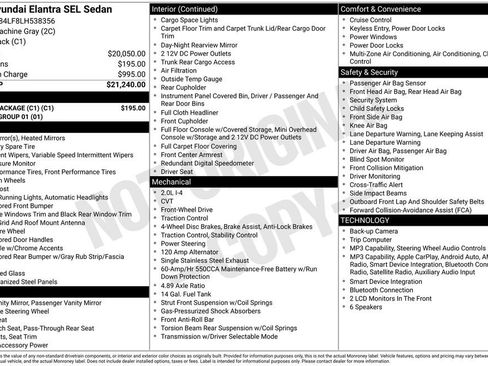 Used 2020 Hyundai Elantra SEL w/ Cargo Package (C1) FWD image 2