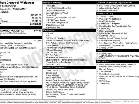 Used 2024 Subaru Crosstrek 2.5i Wilderness w/ Crosstrek Mirror Package image 26