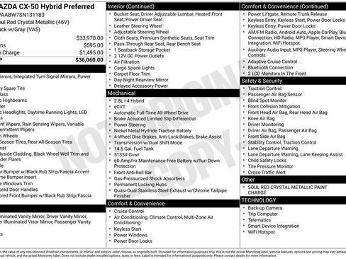 Used 2025 MAZDA CX-50 2.5 Hybrid w/ Preferred Pkg image 28