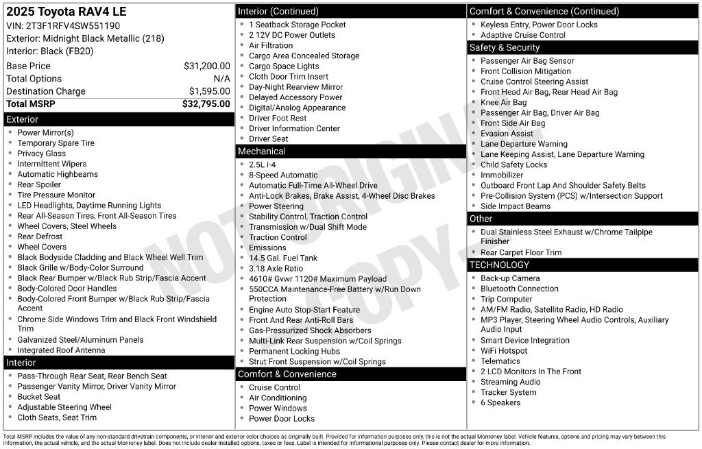 Certified 2025 Toyota RAV4 LE AWD/4WD image 33