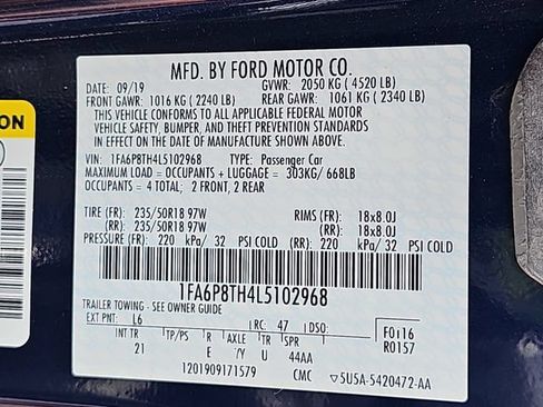 Used 2020 Ford Mustang Coupe w/ Equipment Group 101A RWD image 37