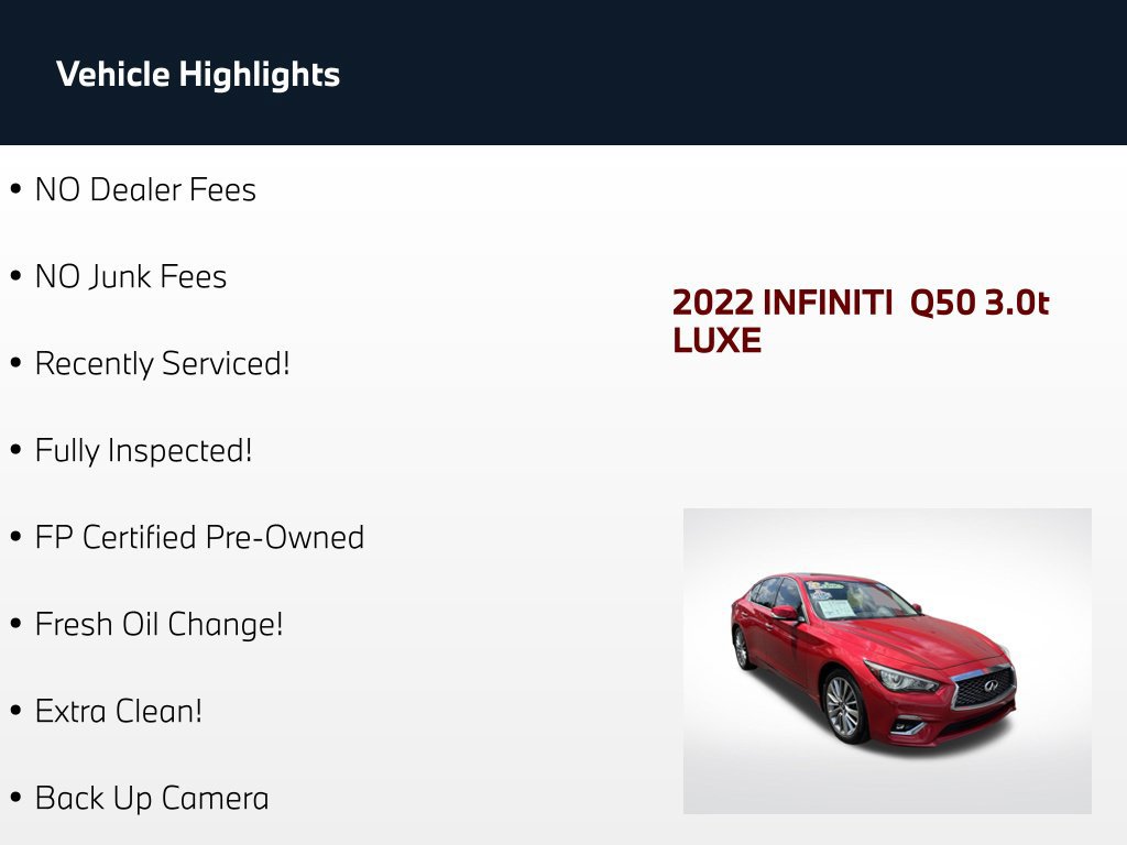 Used 2022 INFINITI Q50 Luxe w/ Cargo Package AWD/4WD image 67