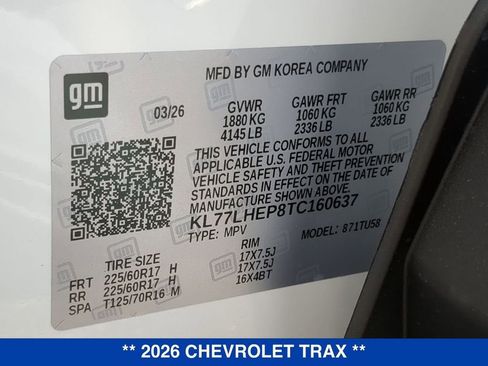 New 2026 Chevrolet Trax LT w/ Driver Confidence Package FWD image 24