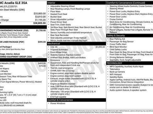 Used 2020 GMC Acadia SLE w/ Driver Convenience Package FWD image 33