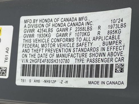 Certified 2025 Honda Civic Sport image 15