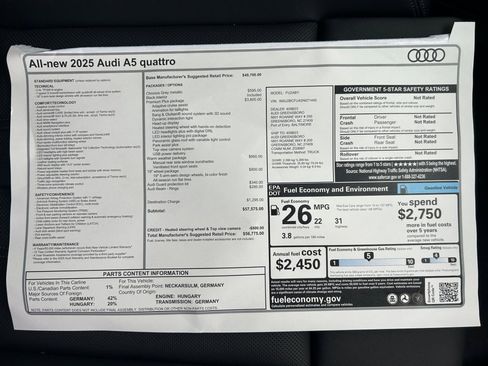 New 2025 Audi A5 2.0T Premium Plus image 33