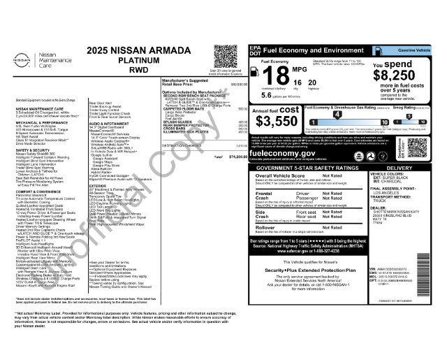 Used 2025 Nissan Armada Platinum RWD image 31