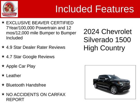 Used 2024 Chevrolet Silverado 1500 High Country AWD/4WD image 4