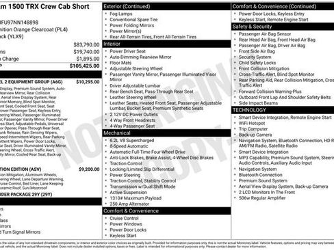 Used 2022 RAM 1500 TRX w/ TRX Level 2 Equipment Group AWD/4WD image 22