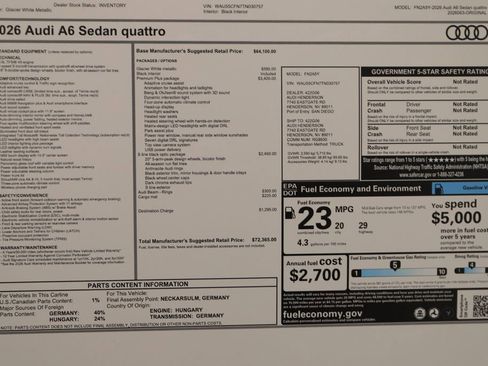 New 2026 Audi A6 Premium Plus AWD/4WD image 31
