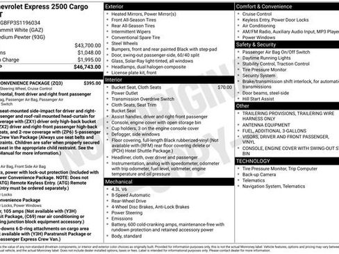 New 2025 Chevrolet Express 2500 Extended w/ Driver Convenience Package RWD image 4